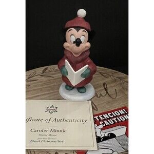 Walt Disney Classic Collection Minnie Mouse Caroler Pluto’s Christmas Tree w/COA